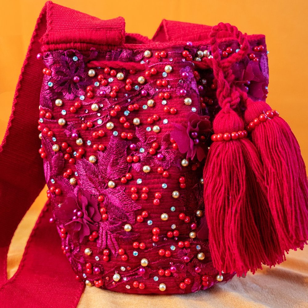 Red Encamado Mochila Bag